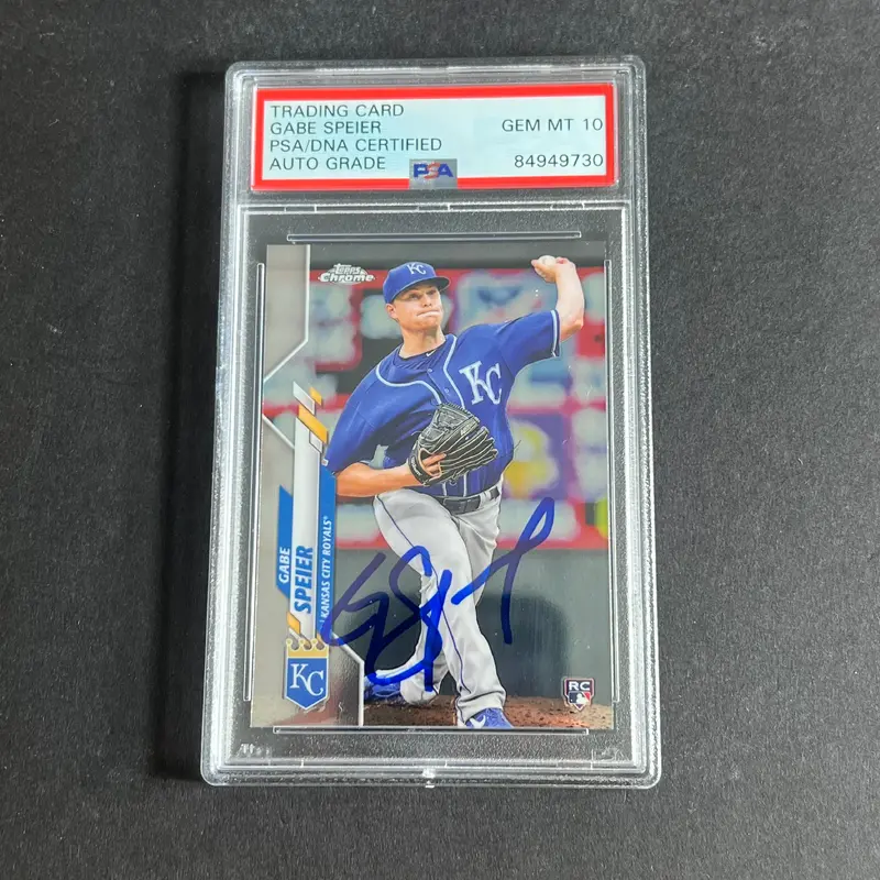 2020 Topps Chrome #U-49 Gabe Speier Signed Card AUTO 10 PSA Slabbed Royals
