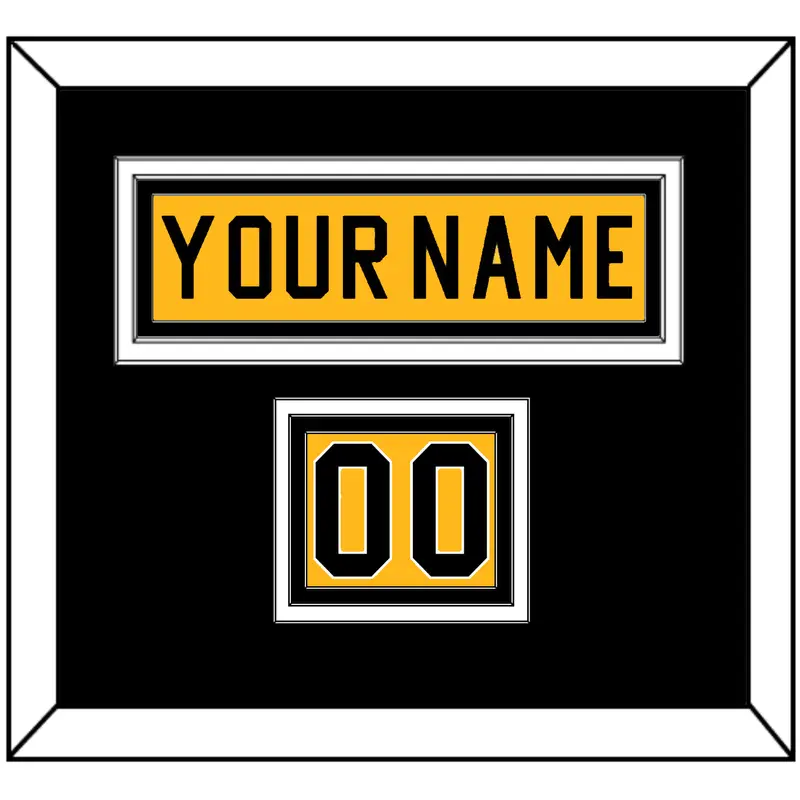 Pittsburgh Nameplate & Number (Shoulder) - Home Gold (1983-1984) - Triple Mat 3