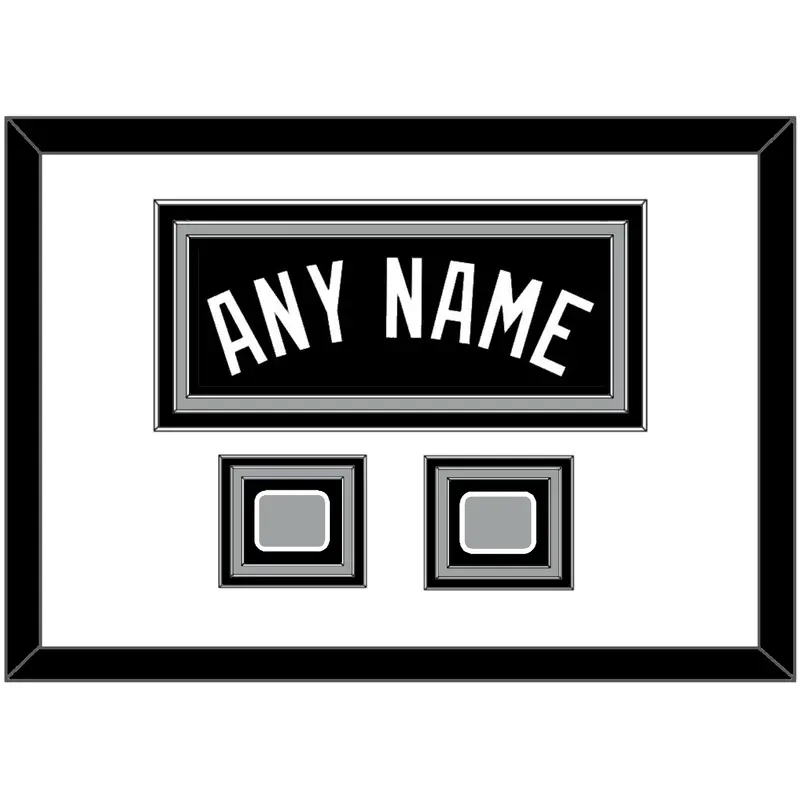 San Antonio Name With 2 Champions Banner Patches - Road Black (2002-2017) - Triple Mat 1