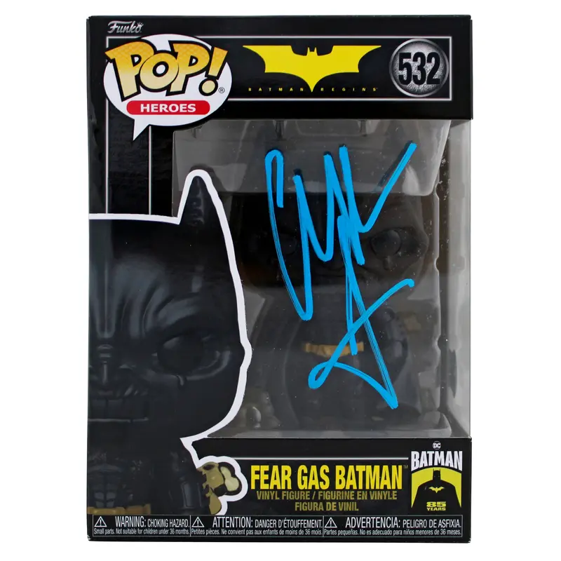 Christian Bale Batman Begins Signed #532 Fear Gas Funko Pop Vinyl Figure BAS