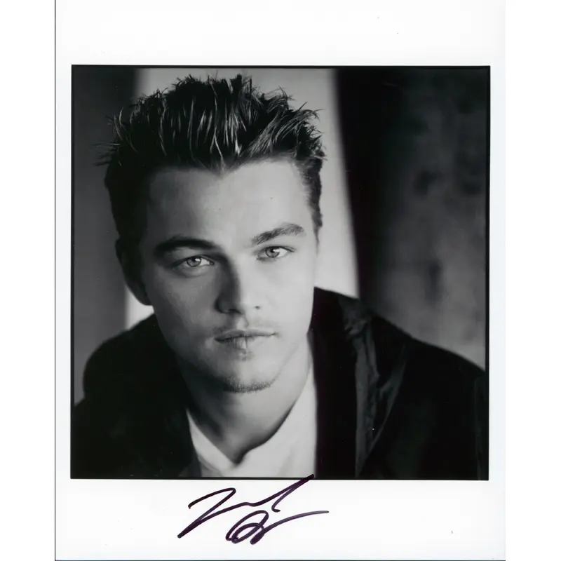 Leonardo DiCaprio Authentic Signed 8x10 Black & White Photo BAS #AB14173