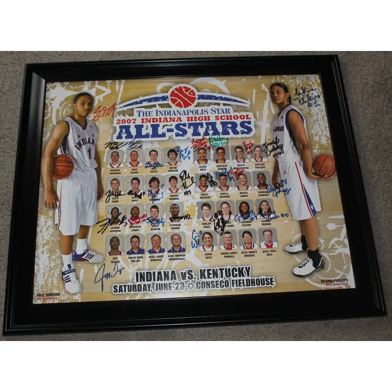 2007 Indiana High School Basketball All Star Team Autographed Poster
