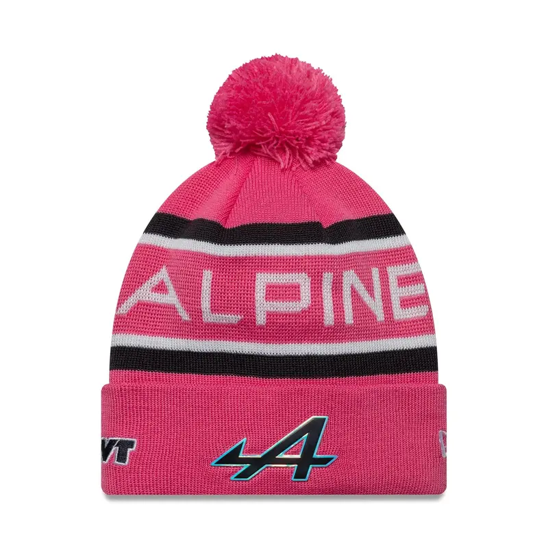 Alpine Racing Youth Replica Pierre Gasly Pink Cuff Knit Beanie Hat