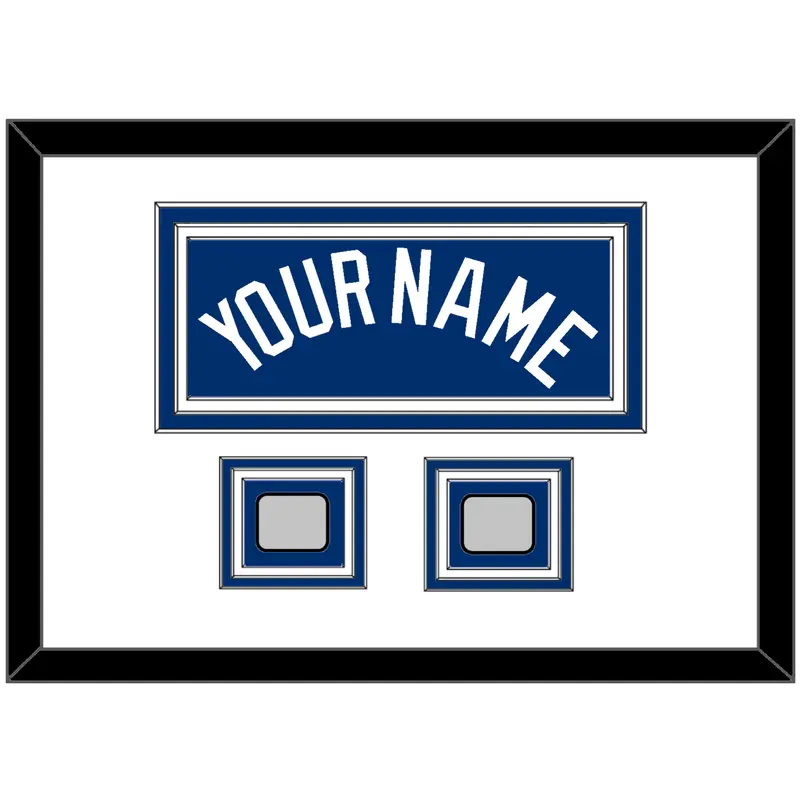 Los Angeles Name & 2 World Series Champions Patches - Alternate Road Blue - Triple Mat 1