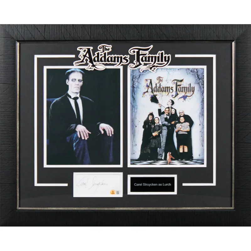 Carel Struycken The Addams Family Signed 3x5 Index Card Framed Display BAS