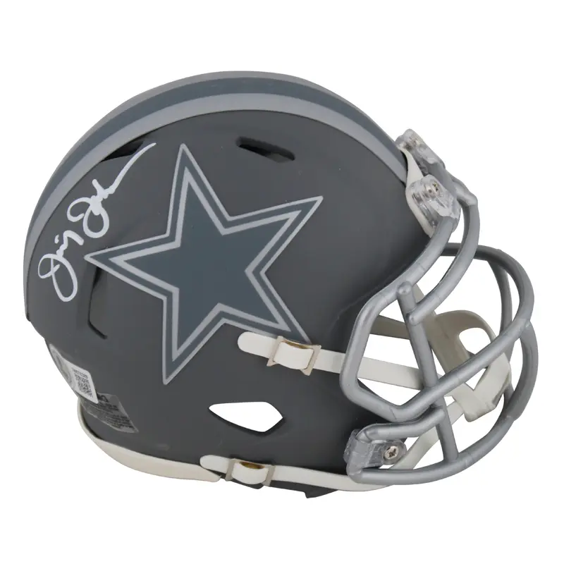Cowboys Jimmy Johnson Authentic Signed Slate Speed Mini Helmet BAS Witnessed