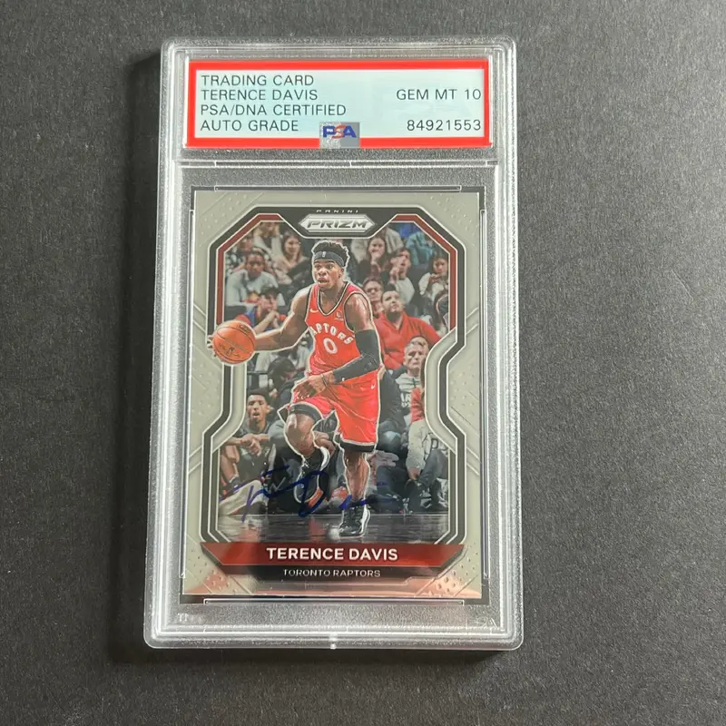 2021-22 Panini Prizm #197 Terence Davis Signed Card AUTO 10 PSA Slabbed RC Raptors