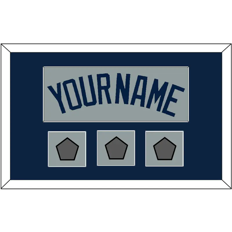 Boston Name & Three World Series Jersey Patches - Road Gray (2009-2013) - Single Mat 3