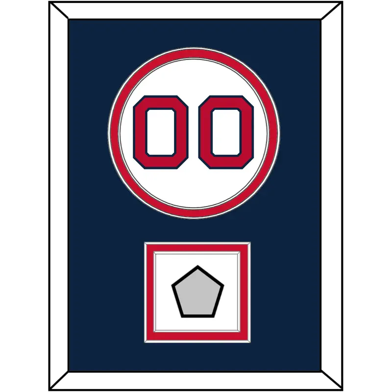 Boston Number & World Series Jersey Patch - Home White - Double Mat 4