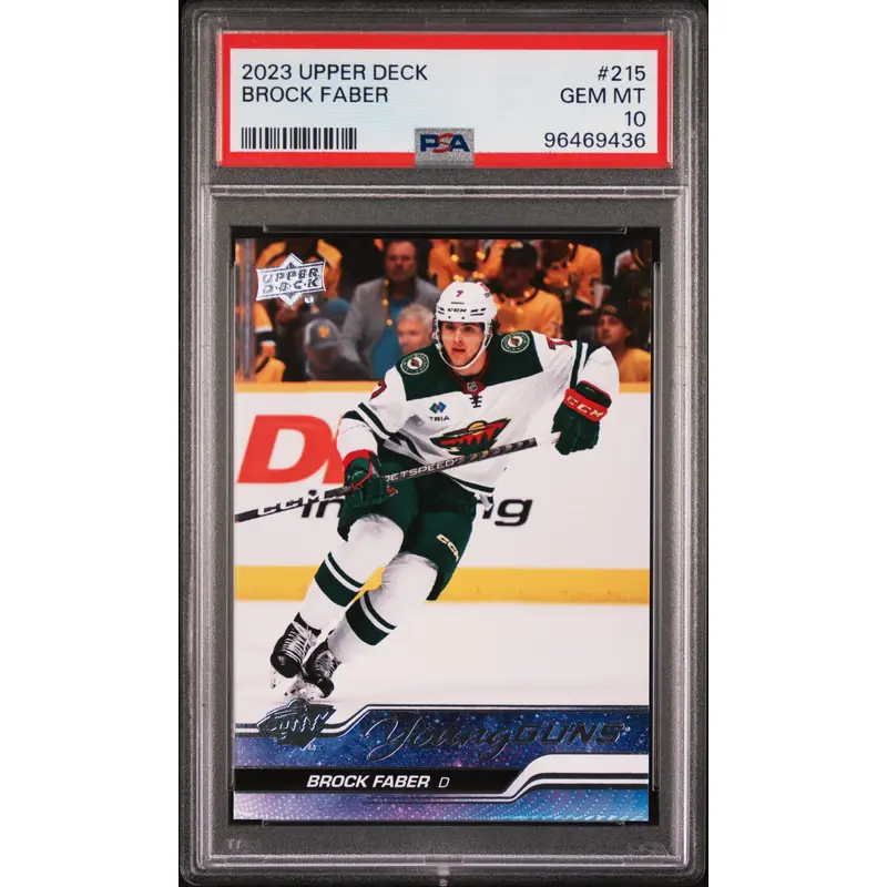 Brock Faber 2023 Upper Deck Rookie #215 PSA 10 Gem Mint 9436