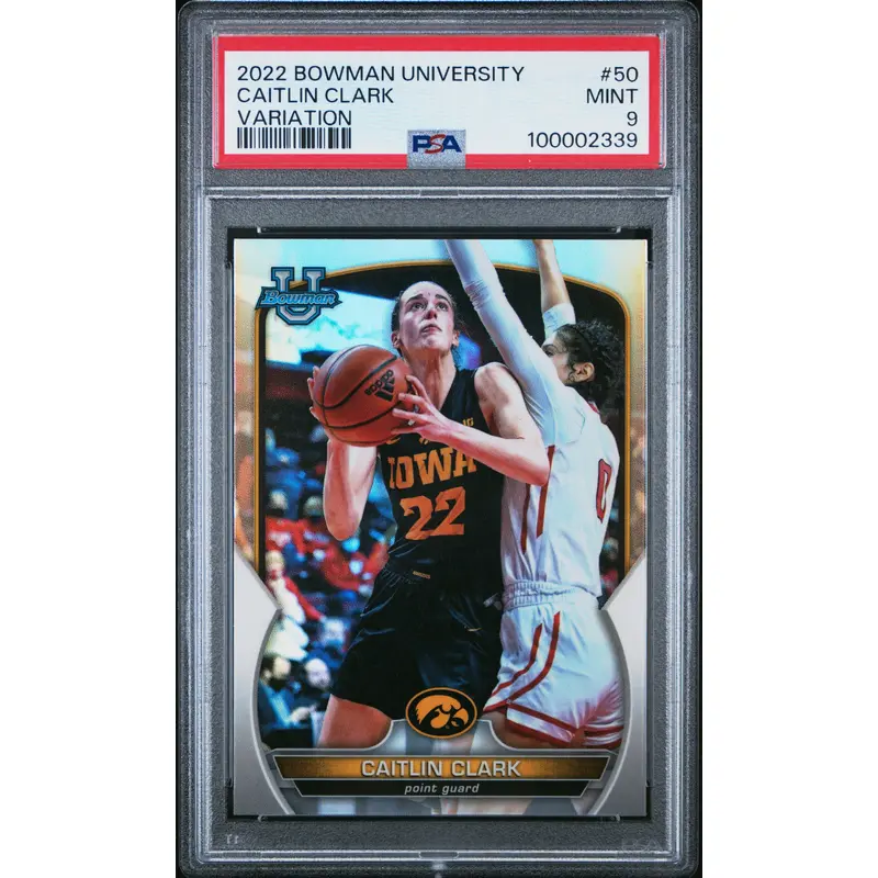 Caitlin Clark 2022 Bowman Chrome University Refractor #50 PSA 9 Mint 2339