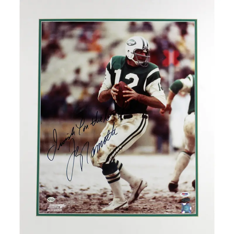 Jets Joe Namath "I Wish You The Best" Signed 16x20 Matted Photo PSA/DNA #Y45545