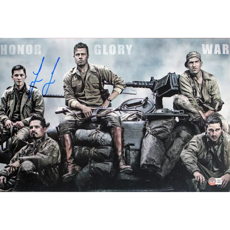 Logan Lerman Fury Authentic Signed 12x18 Photo Autographed BAS #BB22907