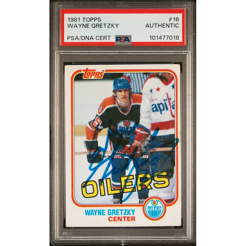 Wayne Gretzky 1981 Topps #16 Autograph PSA Auth