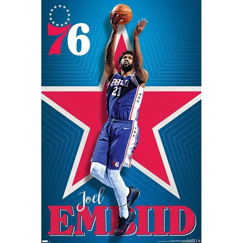 Joel Embiid "Superstar" Philadelphia 76ers NBA Basketball Poster - Trends 2021