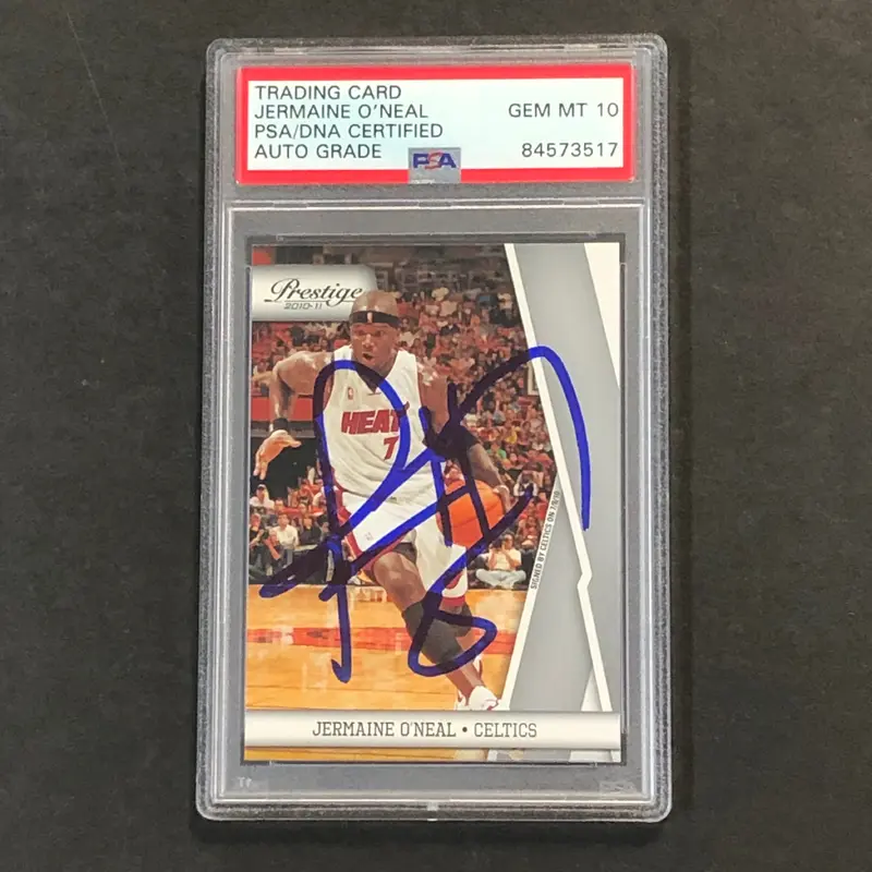 2010-11 Panini Prestige #59 Jermaine O'Neal Signed Card AUTO 10 PSA Slabbed Celtics