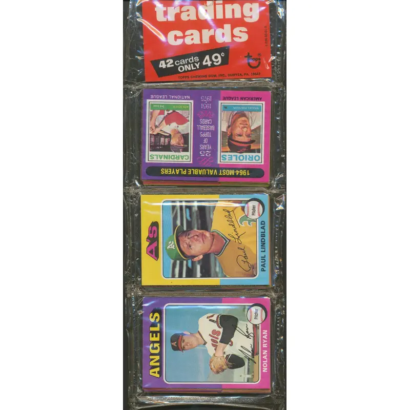 1975 Topps Baseball Unopened Rack Pack (Ryan Top)