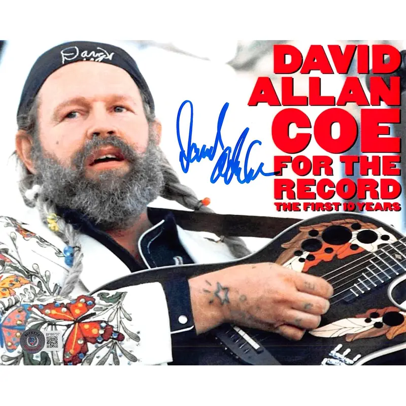 David Allan Coe Authentic Signed 8x10 Photo Autographed BAS #BF88737