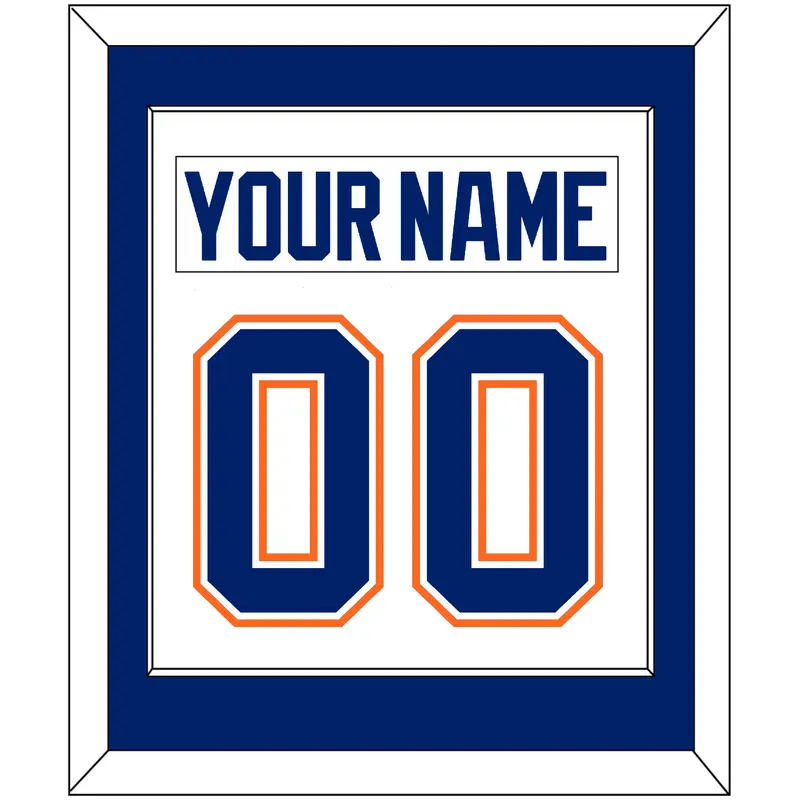 Edmonton Nameplate & Number (Back) Combined - Home White (1981-1994) - Single Mat 1