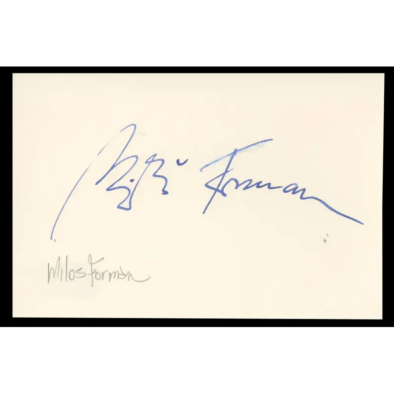 Milos Forman Man On The Moon Authentic Signed 4x6 Index Card BAS #BT02457