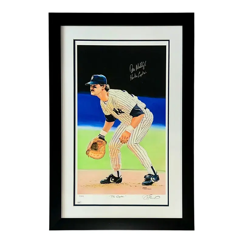 Don Mattingly Autographed Framed 21x31 Litho (JSA)
