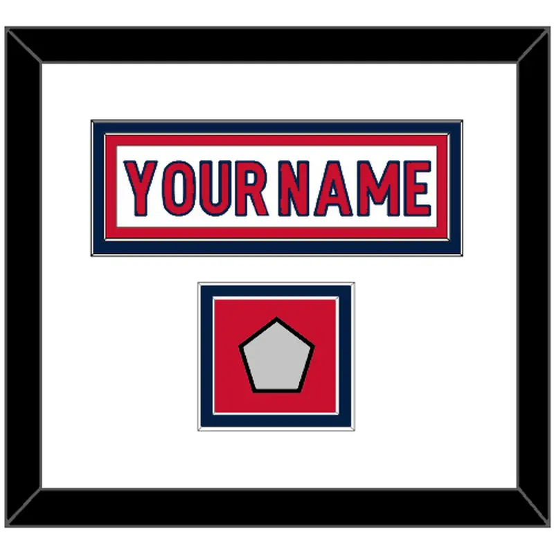 Washington Nameplate & 2018 Stanley Cup Champions Patch - Road White - Double Mat 2
