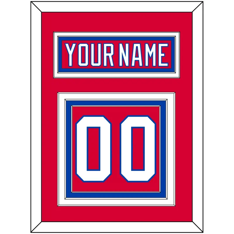 Washington Nameplate & Number (Back) - Road Red (1987-1995) - Triple Mat 2