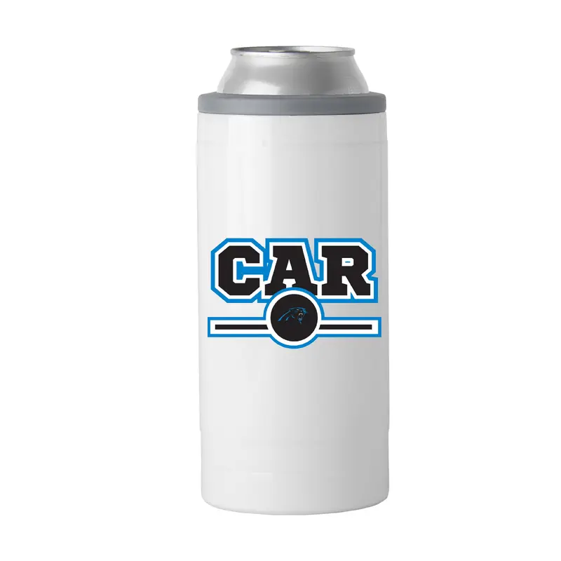 Carolina Panthers Letterman 12 oz Slim Can Coolie