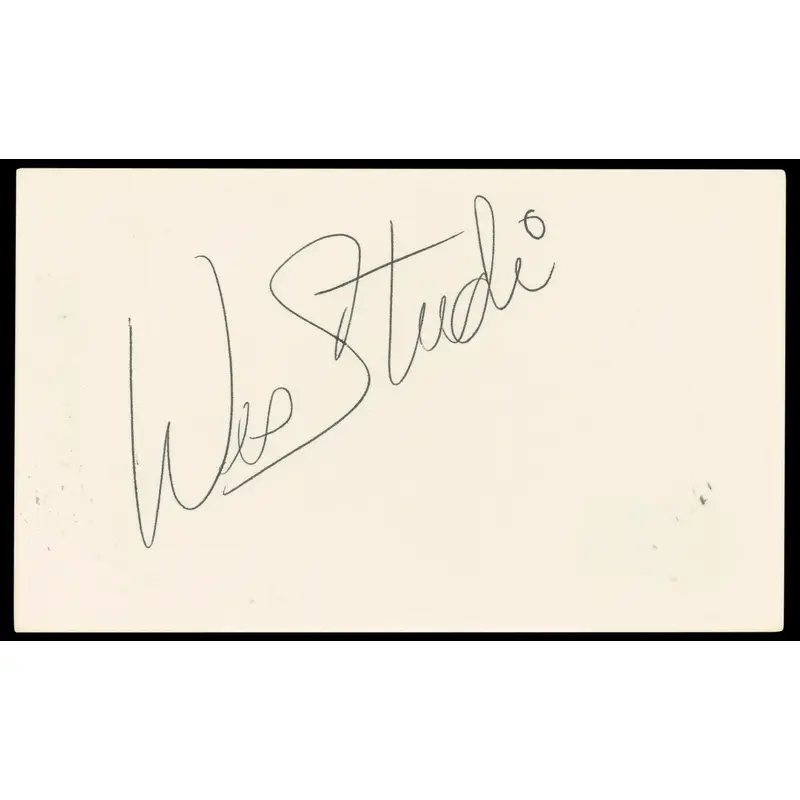 Wes Studi Dances with Wolves Authentic Signed 3x5 Index Card BAS #BN33282
