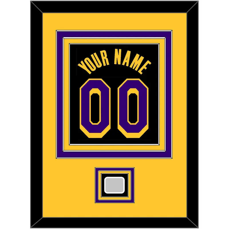 Los Angeles Name & Number With Champions Patch - Black Earned (2020-2021) - Triple Mat 4