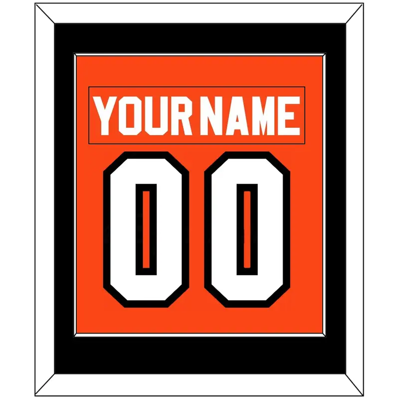 Philadelphia Nameplate & Number (Back) Combined - Road Orange (1977-1983) - Single Mat 2