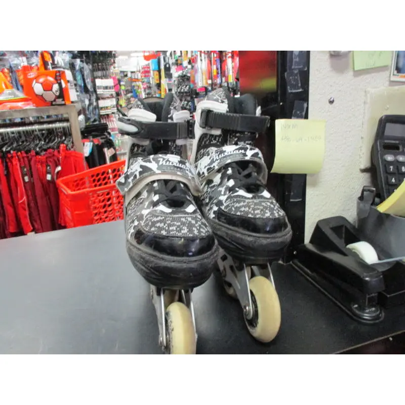 Used Kuxuan Adjustable Youth 3-6 In-Line Skates (MISSING WHEEL, SNAP BROKEN, MIS
