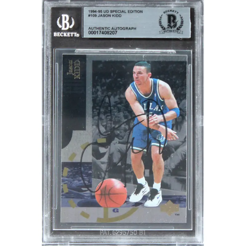 Mavericks Jason Kidd Authentic Signed 1994 UD Special Edition #109 Card BAS Slab