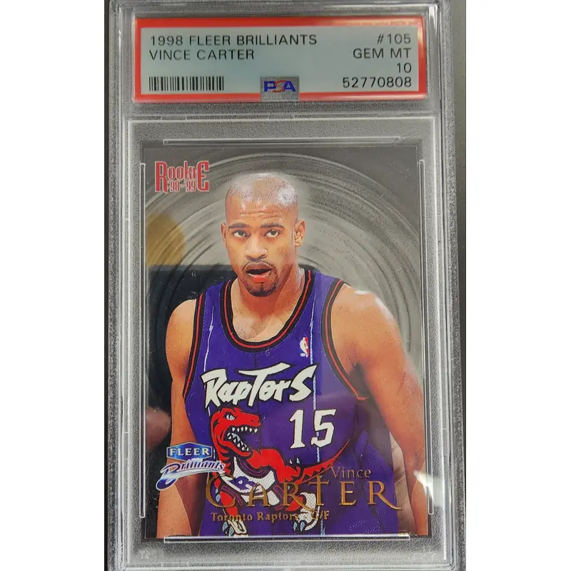 Vince Carter 1998 Fleer Brilliants Rookie #105 PSA 10 Gem Mint