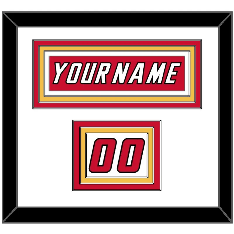 Calgary Nameplate & Number (Shoulder) - Road Red (1995-2000) - Triple Mat 1
