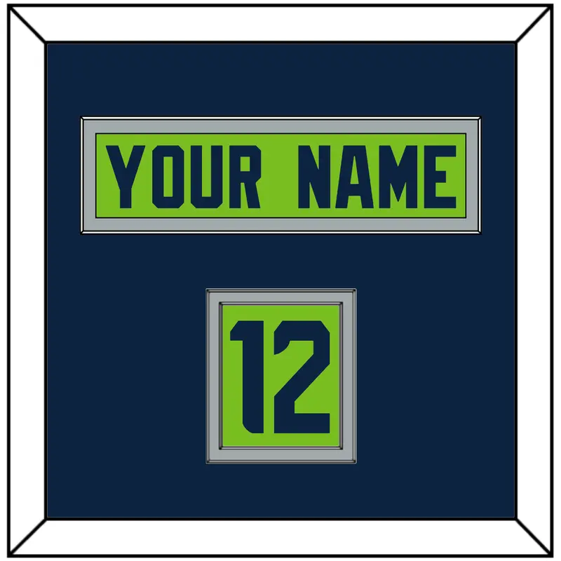 Seattle Nameplate & Number (Shoulder) - Alternate Green - Double Mat 2