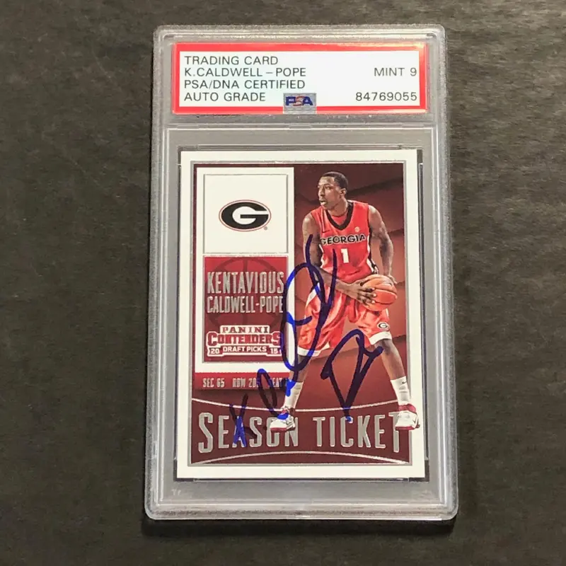 2015 Panini Contenders #56 Kentavious Caldwell-Pope Signed Card AUTO 9 PSA Slabbed