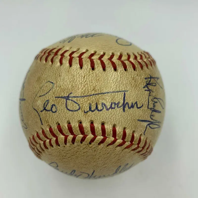 Nice 1972 Chicago Cubs Team Signed Baseball Ernie Banks Billy Williams JSA COA