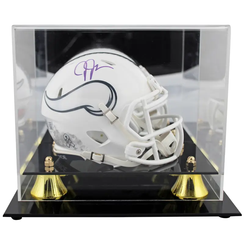 Vikings Justin Jefferson Signed STS III Speed Mini Helmet W/ Case BAS Witnessed