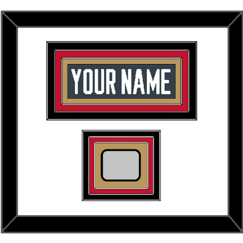 Vegas Nameplate & 2023 Stanley Cup Champions Patch - Home Steel Gray - Triple Mat 1