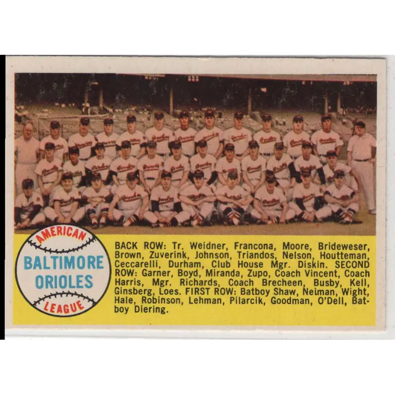 1958 Topps Baltimore Orioles #408B