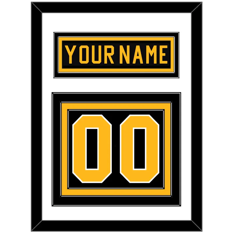 Pittsburgh Nameplate & Number (Back) - Road Black (1981-1984) - Triple Mat 1