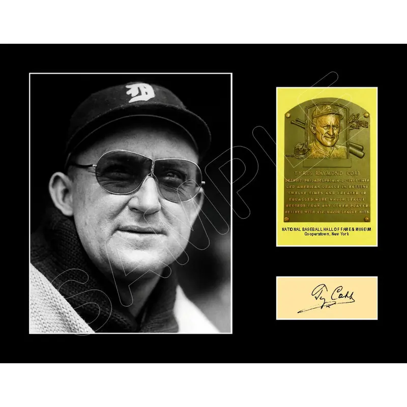 Ty Cobb Hall Of Fame  Postcard Matted Photo Display 11X14 - Detroit Tigers - 1522