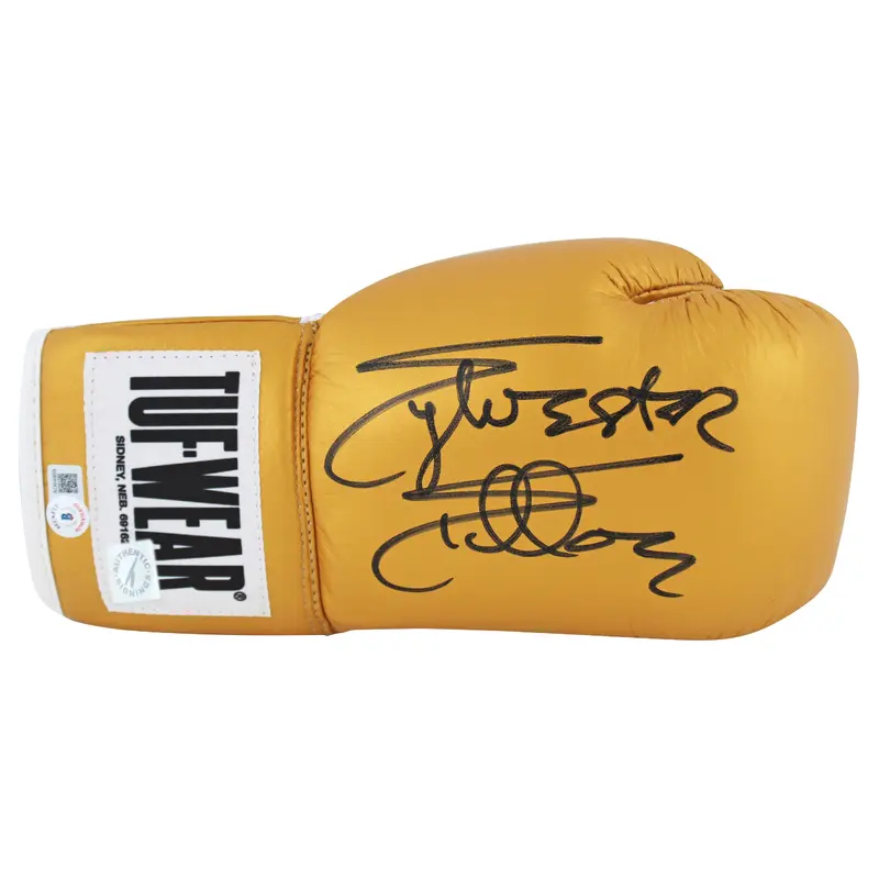 Sylvester Stallone Rocky Signed Right Hand Gold Tuf-Wear Boxing Glove BAS
