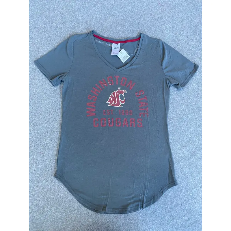 Women's Grey Washington State Cougars V-Neck