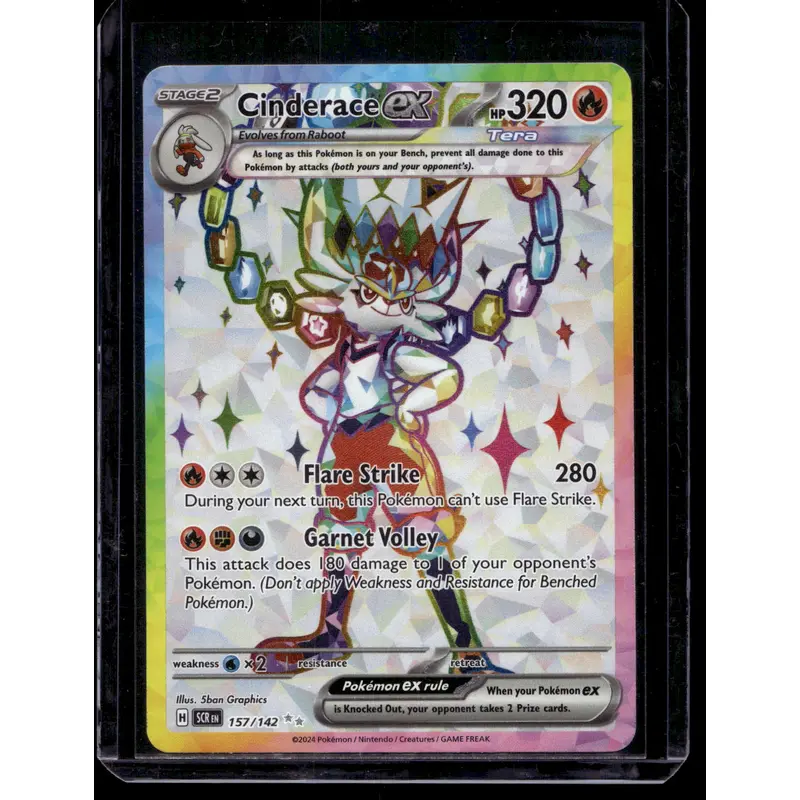 2024 Pokemon - Scarlet & Violet - Stellar Crown - Ultra Rare - Cinderace ex #157