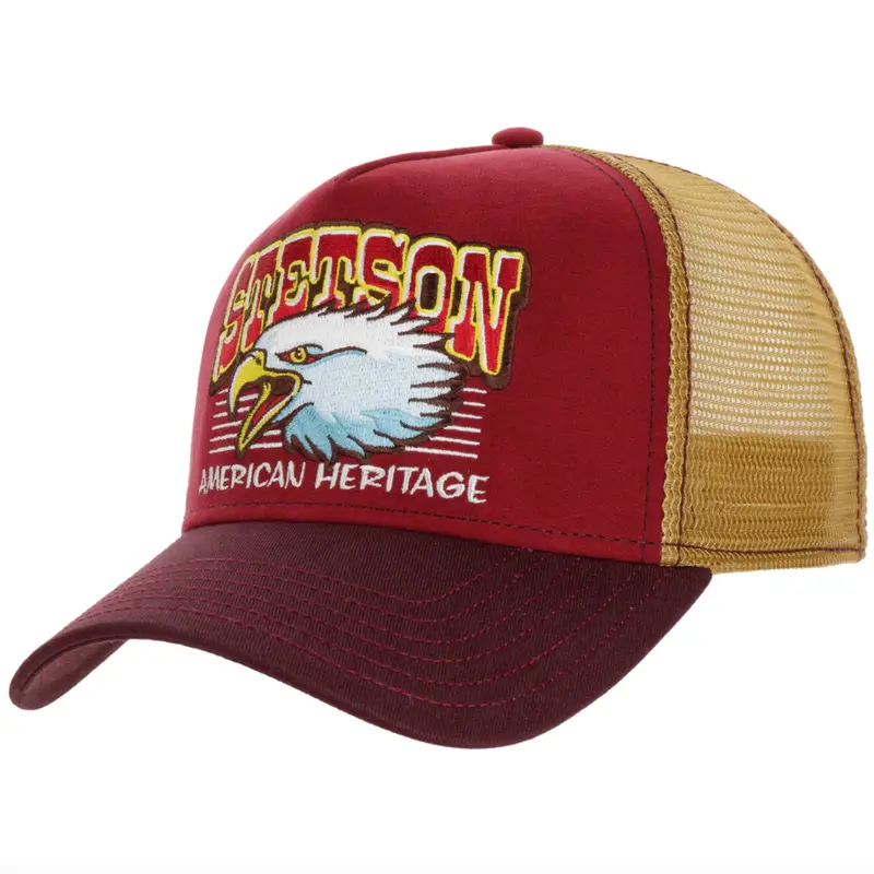 Eagle Head Trucker Cap - Cherry Red