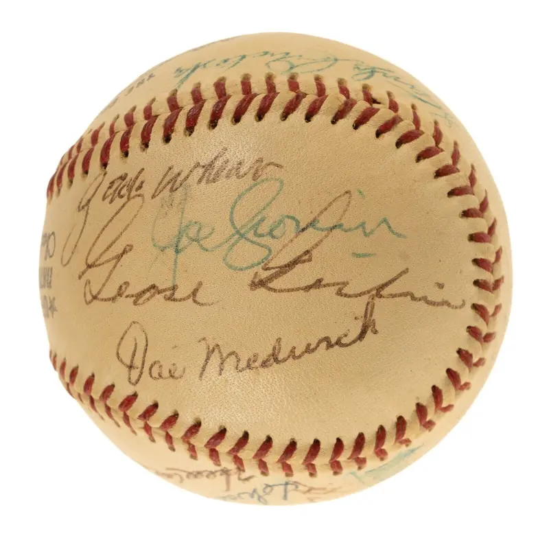 Pie Traynor Lefty Grove 1970's Hall Of Fame Induction Multi Signed Baseball PSA