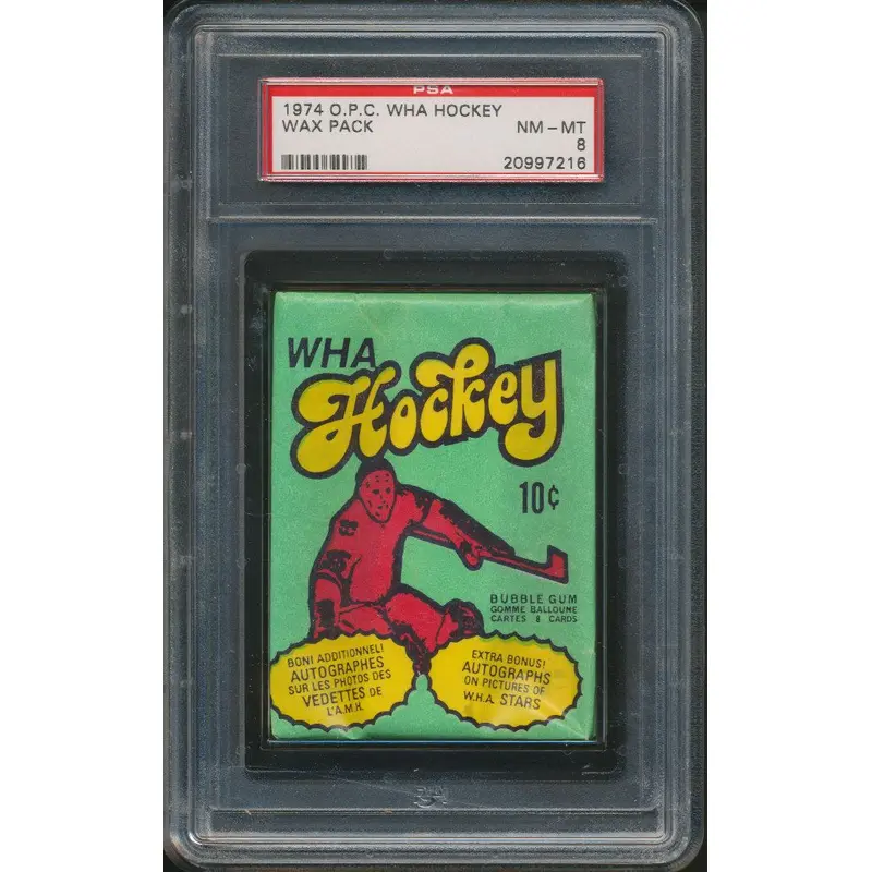 1974 1974/75 OPC O-Pee-Chee WHA Hockey Unopened Wax Pack PSA 8