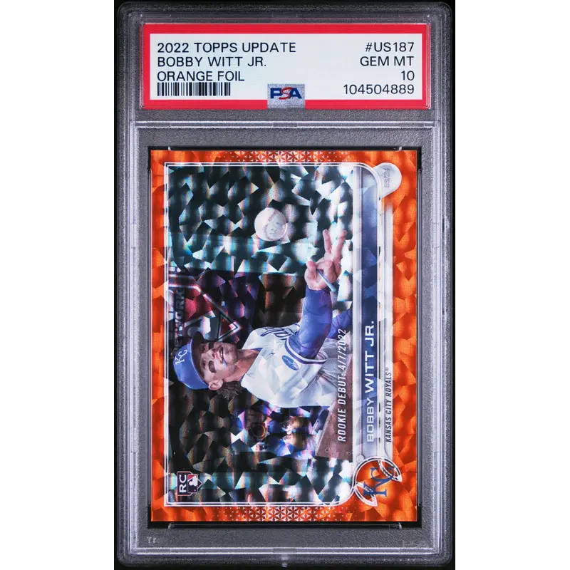 Bobby Witt Jr. 2022 Topps Update #US187 Orange Foil #15/299 PSA 10 Gem Mint